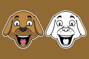 hond hoofd mascotte vector illustratie cartoon stijl