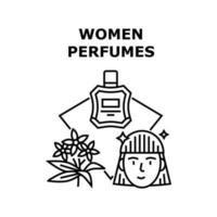 vrouwen parfums vector concept zwarte illustratie