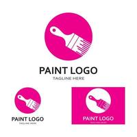 verf penseel logo en symbool vector afbeelding