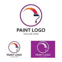 verf penseel logo en symbool vector afbeelding