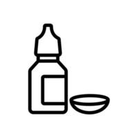 contactlens en oogdruppel fles pictogram vector overzicht illustratie