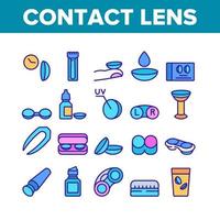 contactlensaccessoire voor visiepictogrammen instellen vector