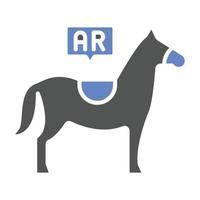 ar paardrijden pictogramstijl vector