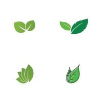 groene bladeren logo.green blad pictogrammen instellen vector sjabloon