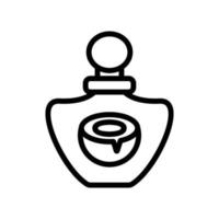 kokosnoot aromatische parfum kolf pictogram vector overzicht illustratie