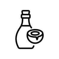 kokosnoot elixer fles pictogram vector overzicht illustratie