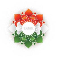 india onafhankelijkheidsdag achtergrond met driekleurige mandala bloemenachtergrond vector