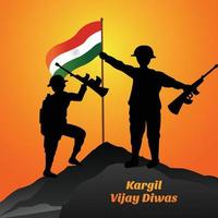 26 juli kargil vijay diwas voor kargil overwinningsdag achtergrond vector