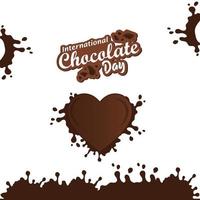 wereld chocolade dag. vectorillustratie. geschikt voor wenskaart, poster en banner. vector