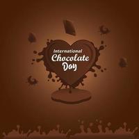 wereld chocolade dag. feestelijke kaart met harten. achtergrond van chocolade harten. vector