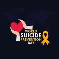 Werelddag voor zelfmoordpreventie, 10 september concept met bewustzijnslint. kleurrijke vectorillustratie. vector