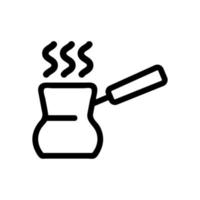koffie in de turk icoon vector. geïsoleerde contour symbool illustratie vector
