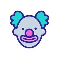 clown met omcirkelde lippen en krullen van haar pictogram vector overzicht illustratie