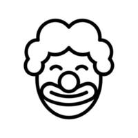 tevreden clown in pruik pictogram vector overzicht illustratie