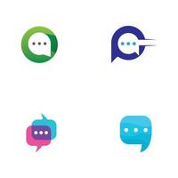bubble chat sociale sjabloon en symbool vector