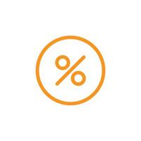 eps10 oranje vector percentage lijn pictogram geïsoleerd op een witte achtergrond. kortingslabel overzichtssymbool in een eenvoudige, platte trendy moderne stijl voor uw website-ontwerp, logo, ui en mobiele applicatie