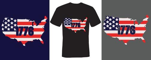 1776 t-shirtontwerp voor Amerikaan vector