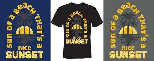 zon van een strand, dat is een mooi zonsondergang-t-shirtontwerp voor zonsondergang vector