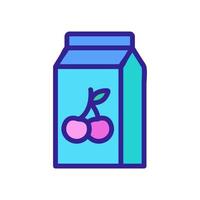 kersen yoghurt pictogram vector overzicht illustratie