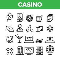 casino collectie spelen elementen vector iconen set