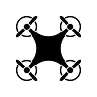 drone luchtfoto zwart silhouet pictogram. quadcopter op afstandsbediening glyph pictogram. onbemande militaire copter plat symbool. uav vliegtuigen fotocamera teken. drone-pictogram. geïsoleerde vectorillustratie. vector