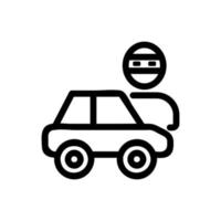 dief auto pictogram vector. geïsoleerde contour symbool illustratie vector