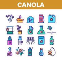 canola landbouw collectie iconen set vector