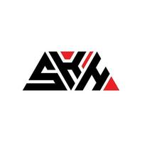 skh driehoek brief logo ontwerp met driehoekige vorm. skh driehoek logo ontwerp monogram. skh driehoek vector logo sjabloon met rode kleur. skh driehoekig logo eenvoudig, elegant en luxueus logo. skh