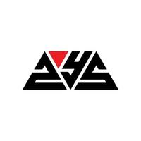 zys driehoek letter logo ontwerp met driehoekige vorm. zys driehoek logo ontwerp monogram. zys driehoek vector logo sjabloon met rode kleur. zys driehoekig logo eenvoudig, elegant en luxueus logo. zys