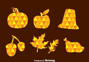 Thanksgiving Triangle Mozaic iconen vector