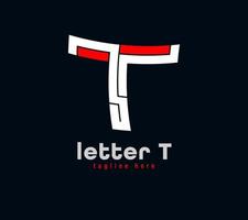 letter t-logo ontwerp. unieke speciale serie. creatieve minimale ontwerpsjabloon vectorillustratie vector