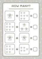hoeveel geest, spel voor kinderen. vectorillustratie, afdrukbaar werkblad vector