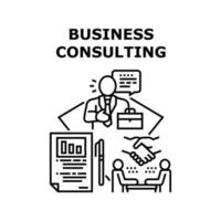 business consulting concept zwarte afbeelding vector