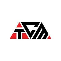 tcm driehoek letter logo ontwerp met driehoekige vorm. tcm driehoek logo ontwerp monogram. tcm driehoek vector logo sjabloon met rode kleur. tcm driehoekig logo eenvoudig, elegant en luxueus logo. tcm