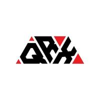 qrx driehoek brief logo ontwerp met driehoekige vorm. qrx driehoek logo ontwerp monogram. qrx driehoek vector logo sjabloon met rode kleur. qrx driehoekig logo eenvoudig, elegant en luxueus logo. qrx
