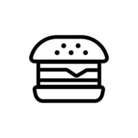 hamburger pictogram vector. geïsoleerde contour symbool illustratie vector