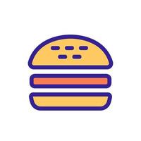 hamburger pictogram vector. geïsoleerde contour symbool illustratie vector