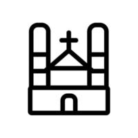 kerk pictogram vector. geïsoleerde contour symbool illustratie vector