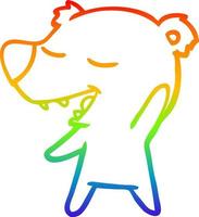 regenbooggradiënt lijntekening cartoon beer vector