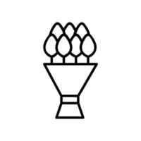 tulpen en een vectorpictogram. geïsoleerde contour symbool illustratie vector