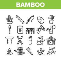 bamboe natuur plant collectie iconen set vector
