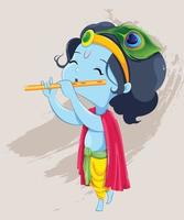 gelukkige krishna janmashtami-wenskaart vector