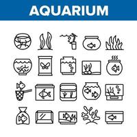 aquariumvissen decor collectie iconen set vector