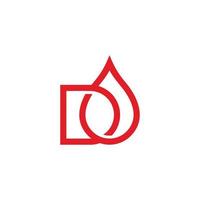 letter d donor druppel bloed symbool pictogram vector