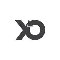 letter xo cirkel geometrische pijl logo vector