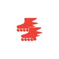 snelle beweging inline skate symbool logo vector