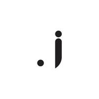 letter j stippen eenvoudige lijn elegante logo vector