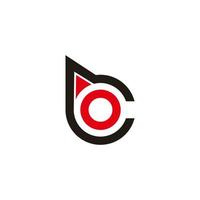 letter bc cirkel geometrische pijl logo vector