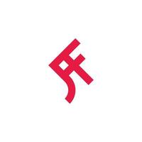 letter f visvorm eenvoudige geometrische lijn logo vector