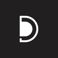 letter bd eenvoudige geometrische lijn logo vector